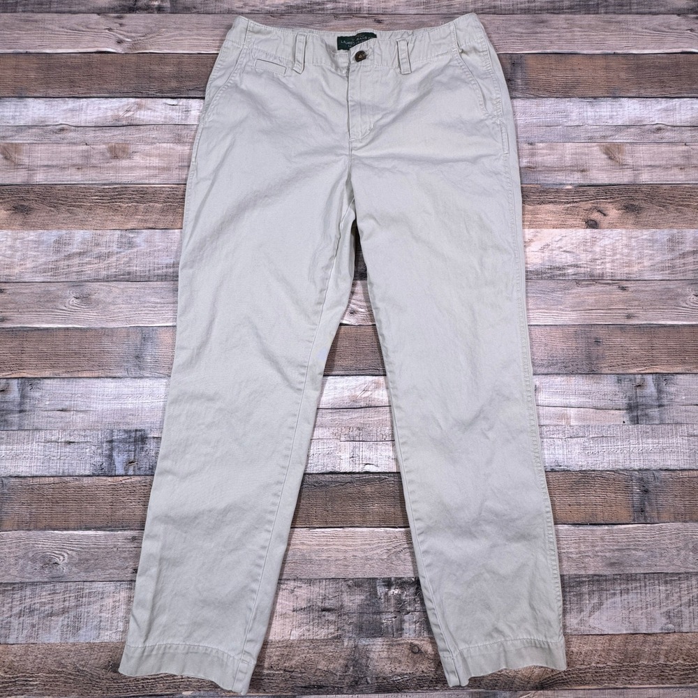 Lauren Ralph Lauren Womens‎ Newbury Chino Pants Beige 10P Straight Leg Cotton